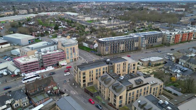 High angle Time Lapse Footage of Cambridge City of England UK