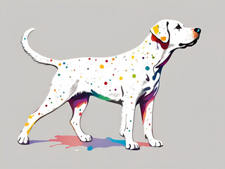 Fototapeta premium Colorful illustrations of cute pet dog Labrador with a white background