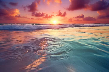 Acrylglas douchewanden met foto Bora Bora, Frans Polynesië beach at sunset photo