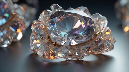 Sparkling crystal, reflecting light and adorned decorations and jewelry-inspired details