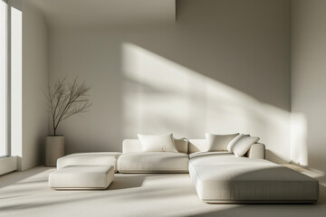 Contemporary living room with modular sofa and soft natural light