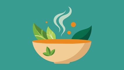  A bowl filled with steaming warm water and fresh herbs representing the holistic approach to health and wellness in Qi Gong and Tai Chi.