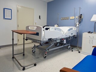 Hospital bed and room