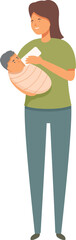 Care mother baby icon cartoon vector. Feeding mother. Cute alert infant