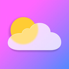 Weather glass morphism icon illustration