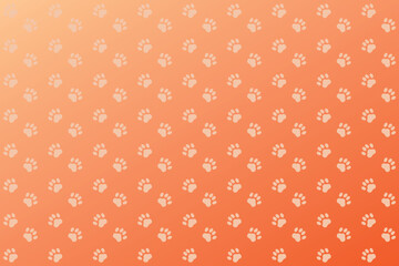 Light orange paw patterns on a gradient orange background