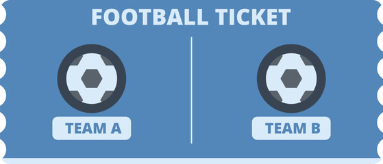 Football ticket icon cartoon vector. Match cup card. Final sport play - obrazy, fototapety, plakaty