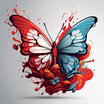 Beautiful butterfly banner design templates and T-Shirt colorful illustration Design image Ai generated art