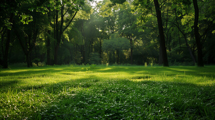 Obraz premium beautiful morning in the green garden