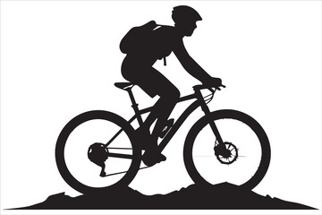 Bicycle riding black Silhouette Vector design white background