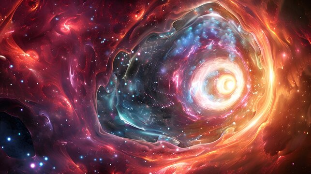 Blue Swirling Energy Fractal Space Background
