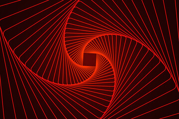 Red abstract geometry line art