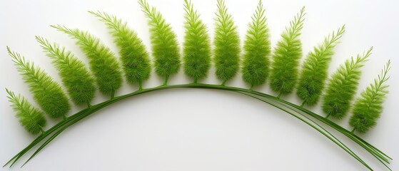   A zoomed-in photo of numerous green vegetation set against a pure white backdrop, featuring room for a caption or graphic
