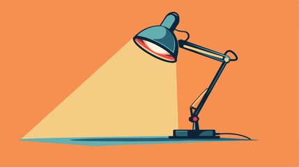 Desk light lamp flat cartoon vactor illustration is
