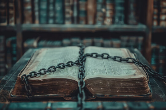 A book with pages that rewrite themselves to reveal the truth of history, bound in chains of transparency, kept in a library of integrity.