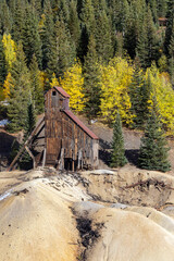 Abandoned Yankee Girl silver, lead, and zinc mine in Ouray County Colordo