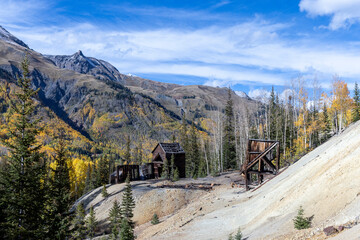 Abandoned Yankee Girl silver, lead, and zinc mine in Ouray County Colordo