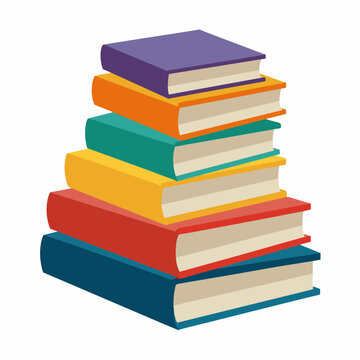 stacked colorful books clip art preview