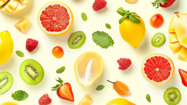 fruit pattern banner wallpaper, simple background