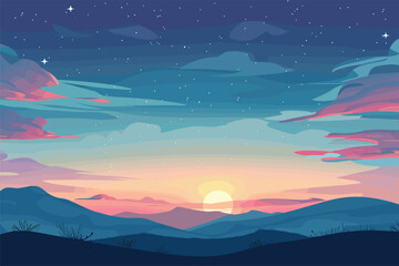 Landscape with mountains, Nature Landscape Background