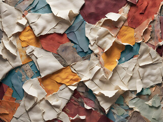Crumpled paper background.  Torn paper collage and textured backgrounds create depth and intrigue in storytelling through touch and texture.