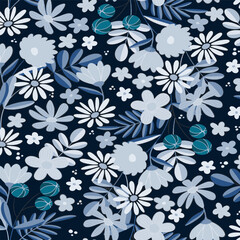 Pattern flower floral spring blossom illustration vector fabric textile design leaf leaves