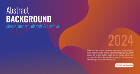 Creative abstract background with gradient color and curvy and liquid shapes element. Blue, orange, purple, and pink gradient background. Modern geometric background. Elegant abstract background
