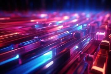 Illuminated Computer Keyboard in Dark Room Generative AI - obrazy, fototapety, plakaty