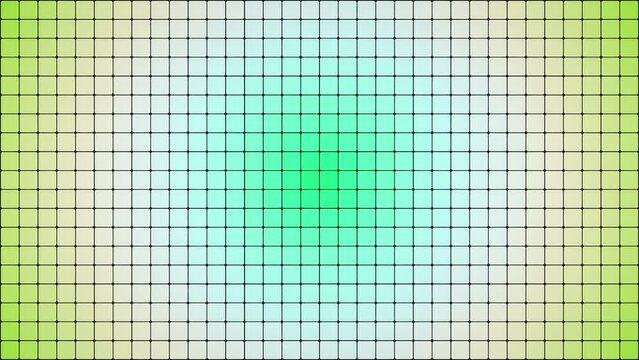 Wand aus leuchtenden quadratischen Elementen mit endlosem Farbwechsel in gelb und gr&uuml;n 