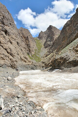 Yolyn Am  -  gorge in the Gurvan Saikhan Mountains of southern Mongolia.