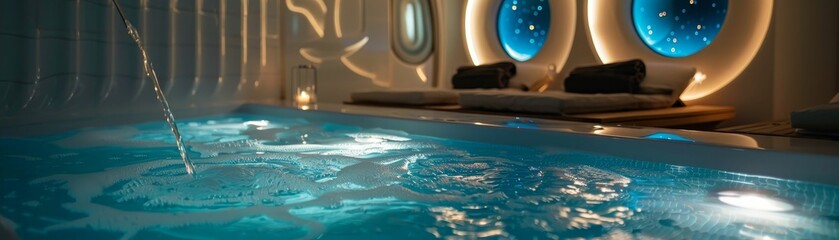 Obraz na płótnie Canvas Classic interstellar spa resort, relaxation treatments using alien techniques