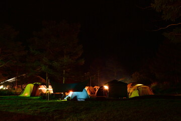夜のキャンプ場（長野県）