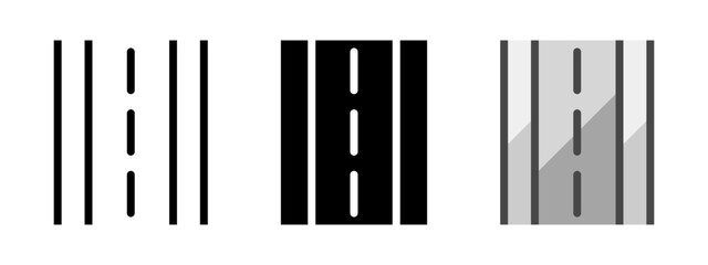 Multipurpose sidewalk vector icon in outline, glyph, filled outline style. Three icon style variants in one pack.