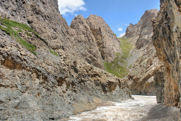 Yolyn Am  -  gorge in the Gurvan Saikhan Mountains of southern Mongolia.