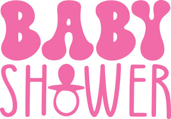 Baby shower typography design on plain white transparent isolated background for card, shirt, hoodie, sweatshirt, apparel, tag, mug, icon, poster or badge