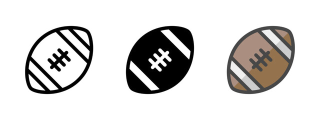 Multipurpose American football vector icon in outline, glyph, filled outline style. Three icon style variants in one pack. © AbtoCreative