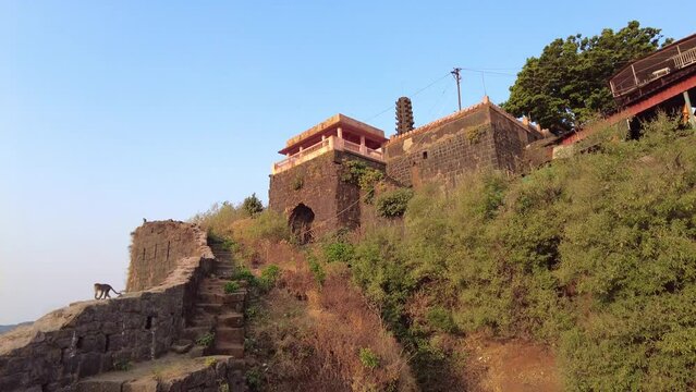 24 March 2024, Pratapgad: Historic Maratha fort, one of the Most crucial forts of Shivaji Maharaj, Near Mahabaleshwar, Maharashtra, India.