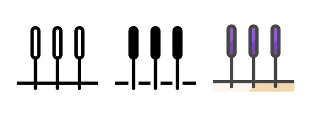 Multipurpose needles vector icon in outline, glyph, filled outline style. Three icon style variants in one pack.