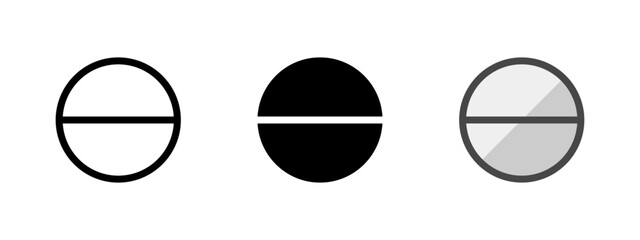 Fototapeta premium Multipurpose tablet vector icon in outline, glyph, filled outline style. Three icon style variants in one pack.
