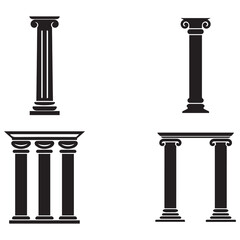 Pillar icon building shape historic vector design.