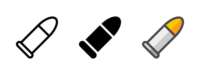 Multipurpose bullet vector icon in outline, glyph, filled outline style. Three icon style variants in one pack.