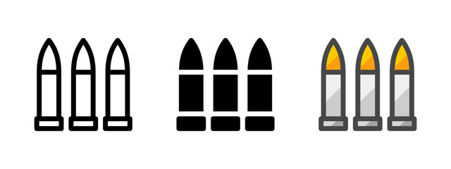 Multipurpose bullets vector icon in outline, glyph, filled outline style. Three icon style variants in one pack.
