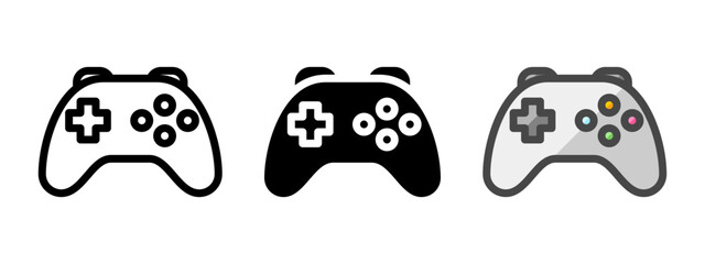 Multipurpose joystick vector icon in outline, glyph, filled outline style. Three icon style variants in one pack. © AbtoCreative
