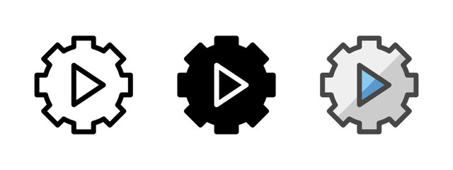 Multipurpose trial vector icon in outline, glyph, filled outline style. Three icon style variants in one pack.