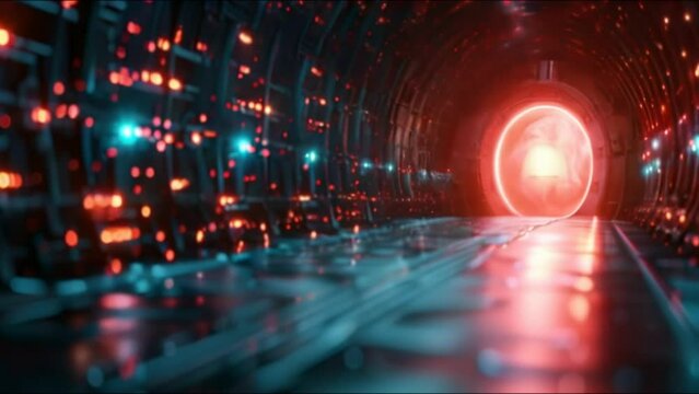 Corridor to the portal futuristic video 4k background