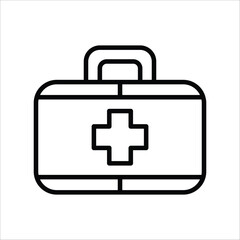 first aid icon. medical briefcase, medic emergency icon symbol sign. vector illustration