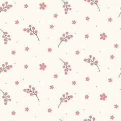 seamless pattern with tiny pink flowers