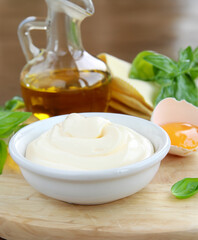 Obraz na płótnie Canvas organic homemade olive oil mayonnaise sauce
