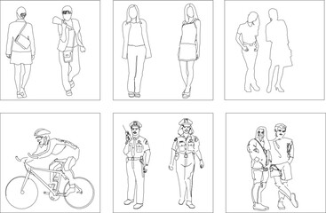 Adobe Illustrator Artwork vector design sketch illustration, a collection of images of people doing their work