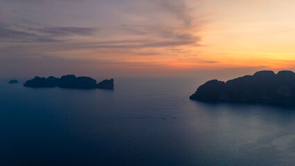 Sunset at the Phi Phi islands, Krabi, Thailand